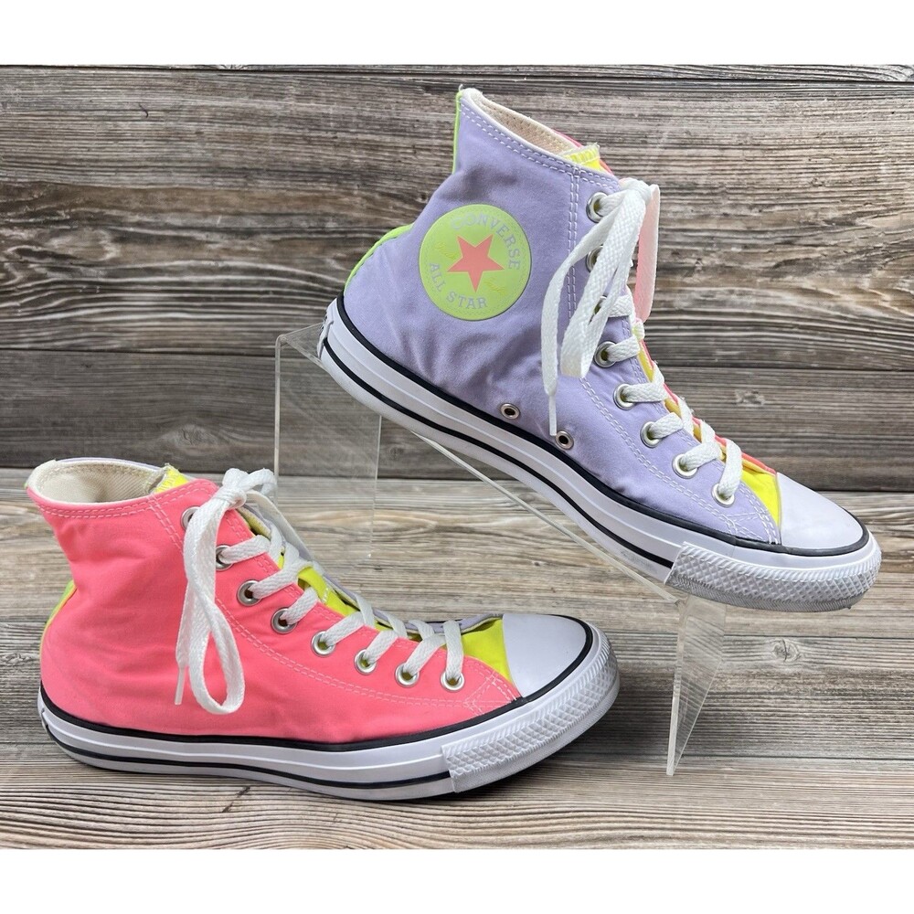 Converse Electric Blush Neon High Top Shoes Trainers Sneakers W9 M7 Streetwear